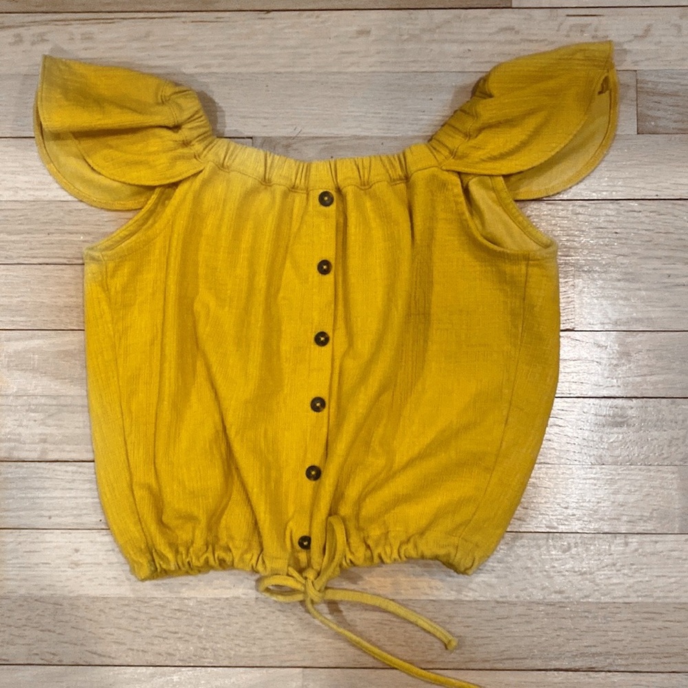 Madewell Yellow Button-Front Blouse